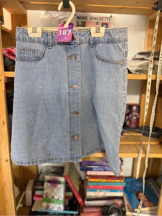 Noisy may Dresses & Skirts - Noisy May Light Blue Denim Button-Front A-Line Skirt